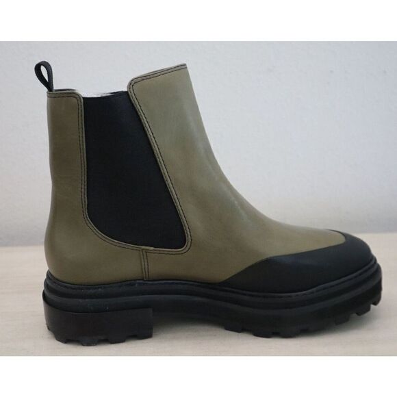 Aqua Women's Sz 10B Military Green/Black Mud Guard Platform Chelsea Boots - Picture 5 of 13